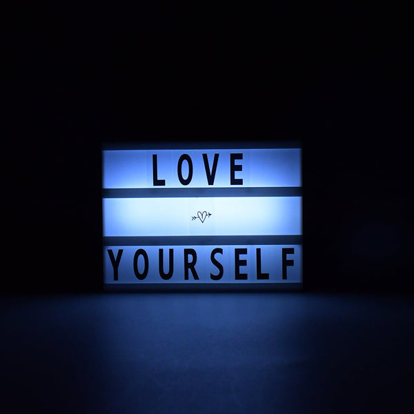 Black Mini A6 Magnetic Cinematic Light Box with 82 Characters and 10 Emojis (1 Set)