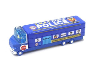 Double Decker Magic Truck Compass Multi Level Metal Pencil Case