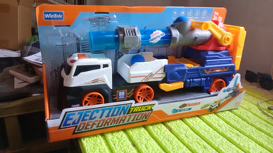 Large Truck Toys Include 2 Racing Cars+4 Ball, Light & Sounds (Battery Not Included)