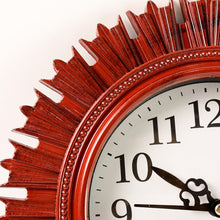 Wooden Look Round Wall Clock – Battery Operated Easy-to-Read Design for Home/Office