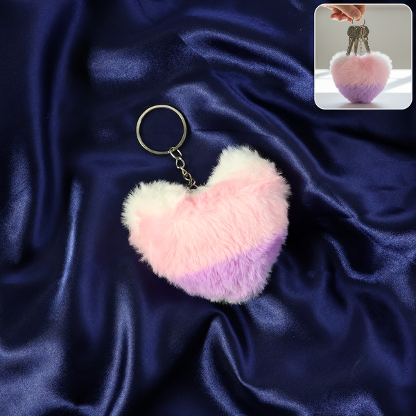 Heart Shape Fur Keychain